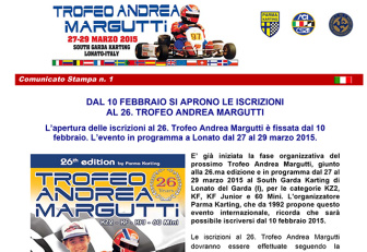 Subscriptions to the 26th Andrea Margutti Trophy to open on February 10