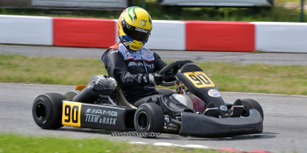 Travi on the podium at Vojens in the Euro Grand Prix