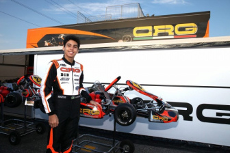 Gabriel Bortoletto just off the podium at his OK debut