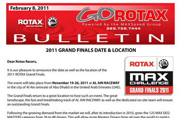 2011 Rotax Grand Finals date announced