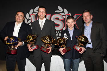 In the 2010 WSK prize-giving ceremony, CRG-Maxter drivers are celebrated: twelve trophies conquered!