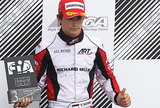Leclerc on KZ podium for ART Grand Prix European bid