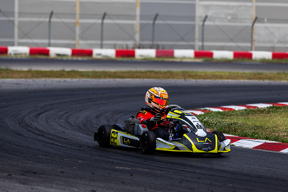 Angelard and Soofi in action at Cremona for the Rok Cup Italy