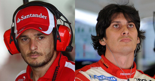 Giancarlo Fisichella and Andrea Belicchi, the first two winners of the Andrea Margutti Trophy back in 1990