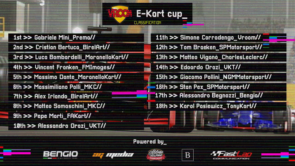Vroom e-Kart Cup - Triumph for Gabriele Minì!