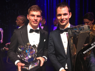2015 World Karting Champion (KZ) Jorrit Pex with long-time friend and F1 revelation Max Verstappen