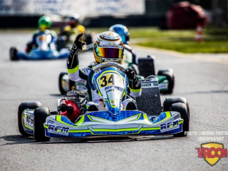 Max Fewtrell 343 after the checkered flag in KFJ