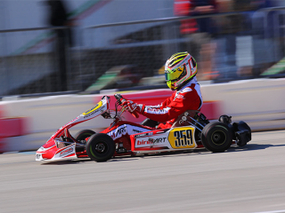 Briton Jordon Lennox will need to hold off Kyle Kirkwood this weekend at Kirkwood's home track (Photo: Cody Schindel/CanadianKartingNews.com)