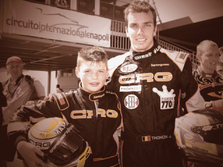 An historic image: the very young Max Verstappen, on the left, in his first season at CRG in 2010, together with Jonathan Thonon at the time three times World Champion. Max will be at his first experience in the KZ1 World Championship, Jonathan already has four world titles on his showcase instead. (Photo by CRG Press).