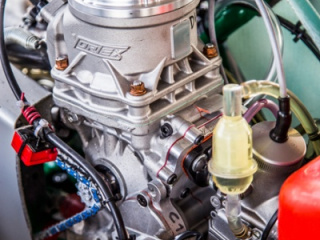 Close up of the new Vortex, to note the decompression valve on the cylinder head (in blue) and the absence of the clutch