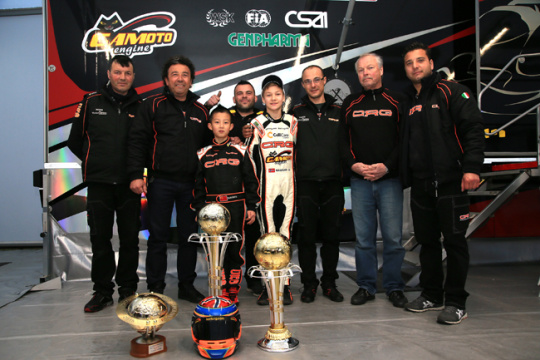 Hauger and Team Gamoto get the 60 Mini WSK Champions Cup 