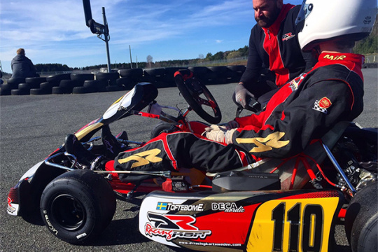 Eddie Toftebom took his DR Kart in second place at the Axamo Ring