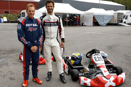 Prince Carl Philip test drives the Rotax Project E20 eKart in Sweden