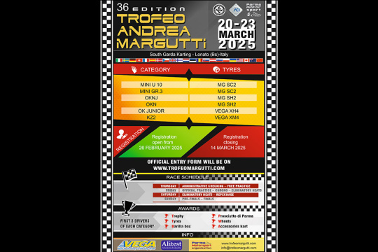 Subscriptions accepted for the 36th Andrea Margutti Trophy from February 26th