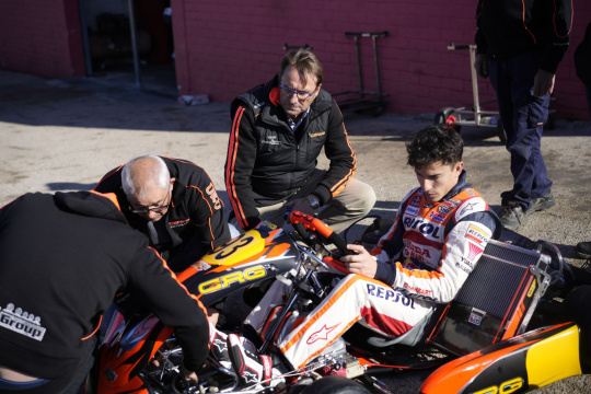 Marc and Alex Márquez on the kart track