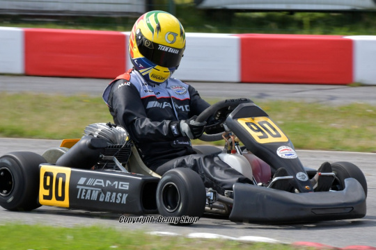 Travi on the podium at Vojens in the Euro Grand Prix