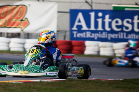 Rubén Moya cuarto en el Trofeo de la Industria de karting en Lonato.