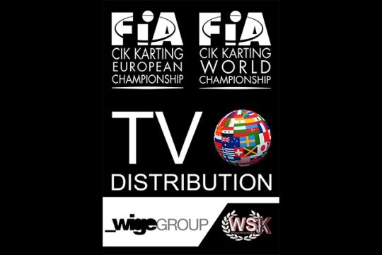 THANKS TO THE AGREEMENT BETWEEN WSK PROMOTION AND WIGE GROUP 185 COUNTRIES ARE INCLUDED IN THE TV DISTRIBUTION LIST FOR CIK-FIA WORLD AND EUROPEAN CHAMPIONSHIPS